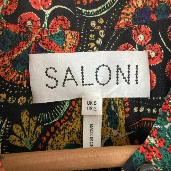 Saloni -Paisley Multicolor Print Tyra Dress In Batik Border - Picture 5 of 12